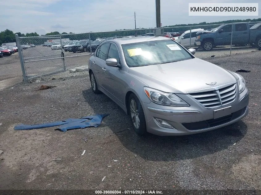 2013 Hyundai Genesis 3.8 VIN: KMHGC4DD9DU248980 Lot: 39886004