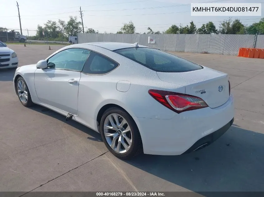 2013 Hyundai Genesis 2.0T Premium VIN: KMHHT6KD4DU081477 Lot: 40168279