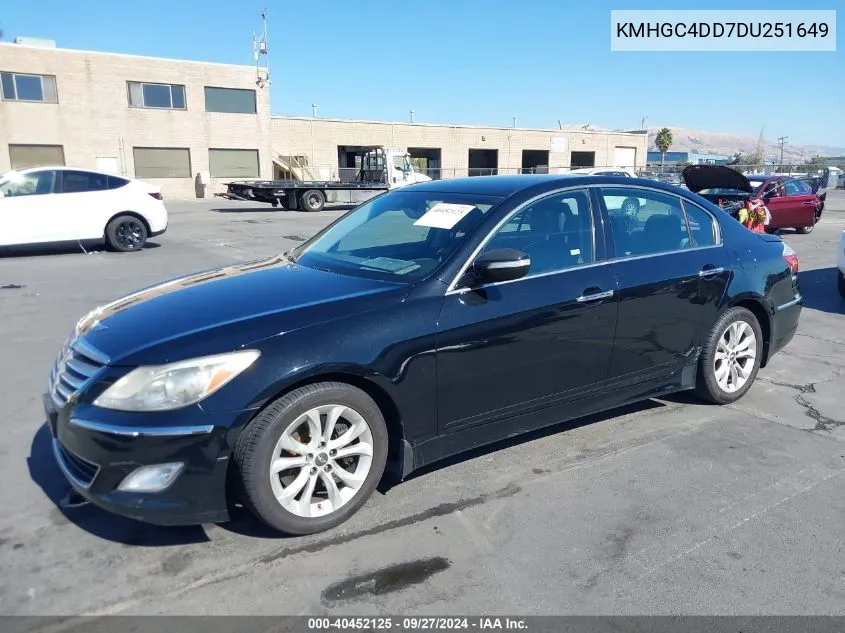 2013 Hyundai Genesis 3.8 VIN: KMHGC4DD7DU251649 Lot: 40452125