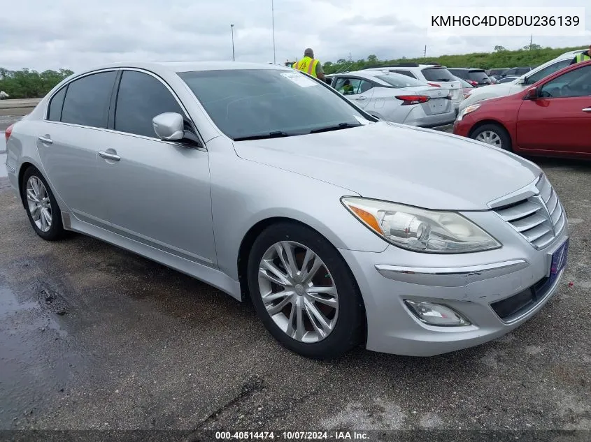 2013 Hyundai Genesis 3.8 VIN: KMHGC4DD8DU236139 Lot: 40514474