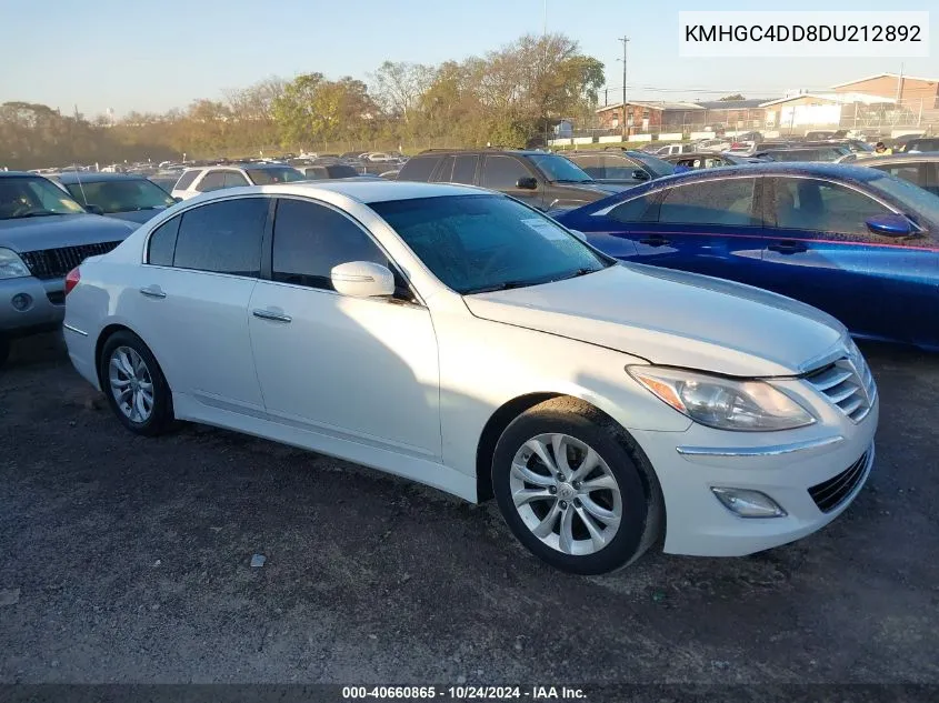 2013 Hyundai Genesis 3.8 VIN: KMHGC4DD8DU212892 Lot: 40660865