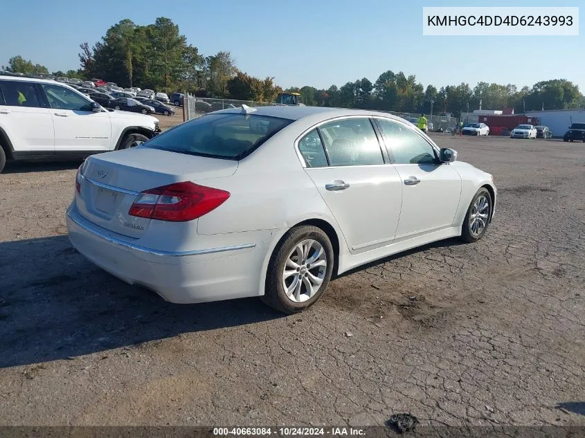 2013 Hyundai Genesis 3.8L VIN: KMHGC4DD4D6243993 Lot: 40663084