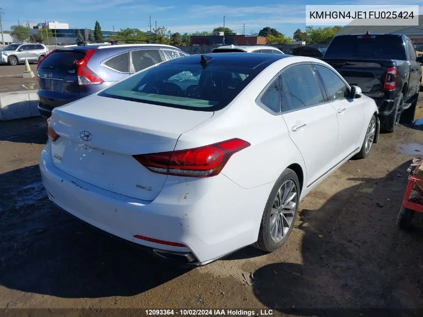 KMHGN4JE1FU025424 2015 Hyundai Genesis 3.8 Luxury