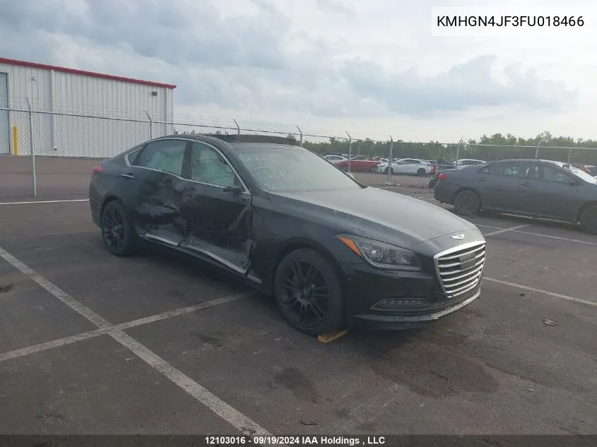 2015 Hyundai Genesis 5.0 Ultimate VIN: KMHGN4JF3FU018466 Lot: 12103016