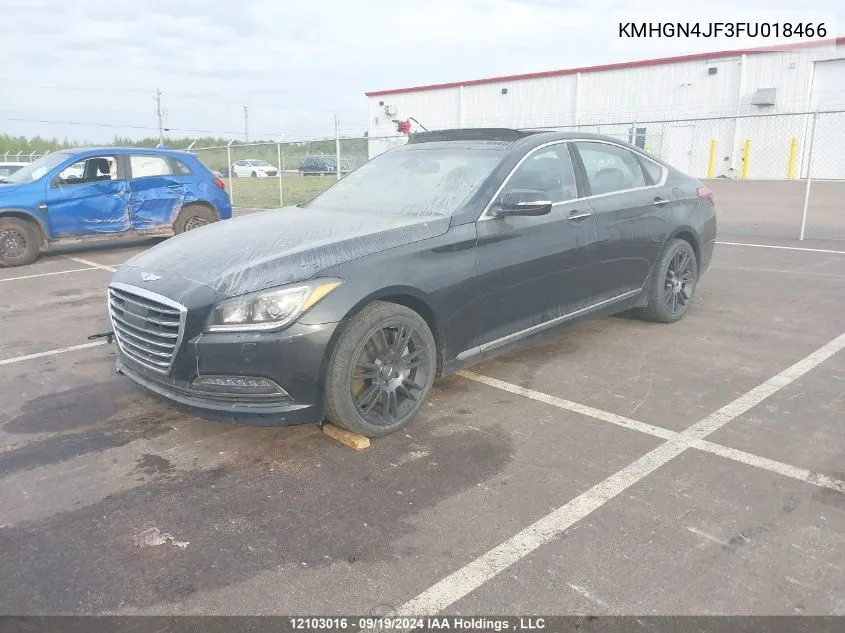 2015 Hyundai Genesis 5.0 Ultimate VIN: KMHGN4JF3FU018466 Lot: 12103016