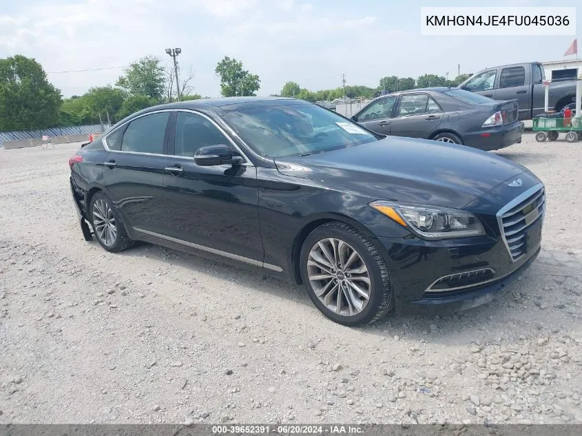 2015 Hyundai Genesis 3.8 VIN: KMHGN4JE4FU045036 Lot: 39652391