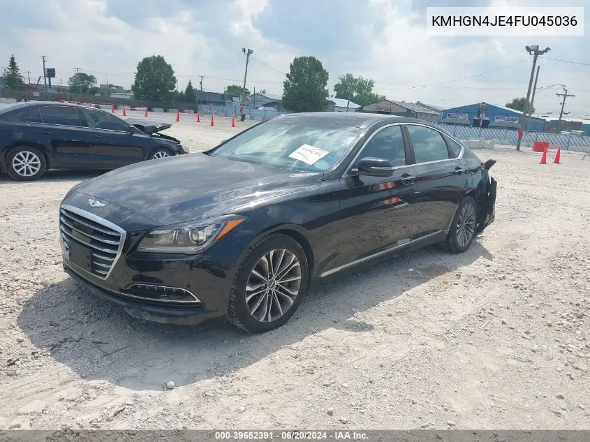 2015 Hyundai Genesis 3.8 VIN: KMHGN4JE4FU045036 Lot: 39652391