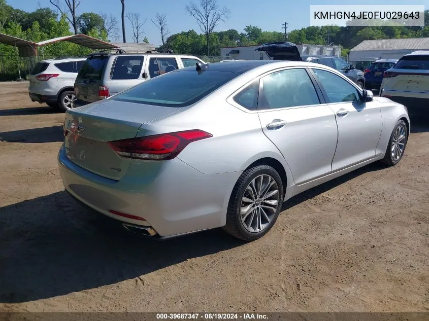 2015 Hyundai Genesis 3.8 VIN: KMHGN4JE0FU029643 Lot: 39687347