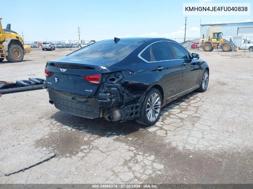 KMHGN4JE4FU040838 2015 Hyundai Genesis 3.8