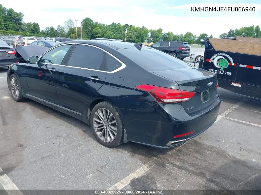 2015 Hyundai Genesis 3.8 VIN: KMHGN4JE4FU066940 Lot: 40025925