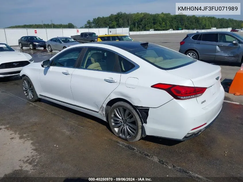 KMHGN4JF3FU071989 2015 Hyundai Genesis 5.0