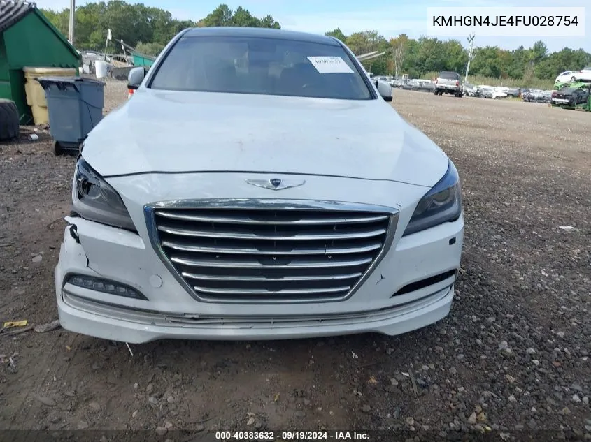 2015 Hyundai Genesis 3.8 VIN: KMHGN4JE4FU028754 Lot: 40383632