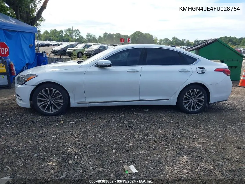 2015 Hyundai Genesis 3.8 VIN: KMHGN4JE4FU028754 Lot: 40383632