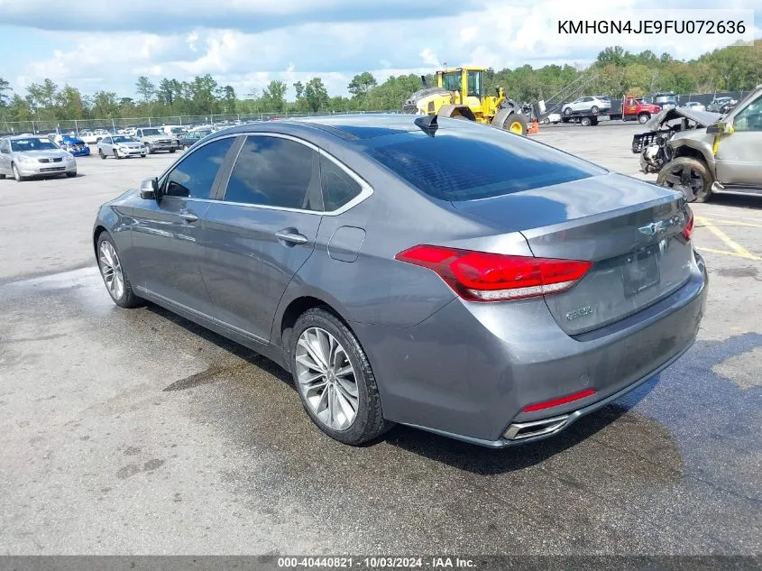 2015 Hyundai Genesis 3.8 VIN: KMHGN4JE9FU072636 Lot: 40440821