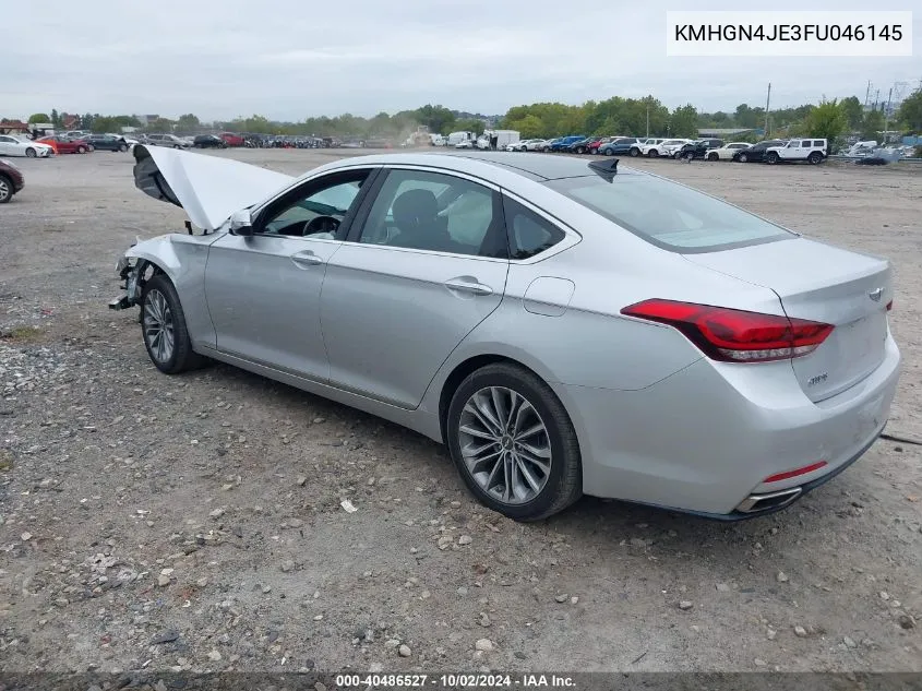 2015 Hyundai Genesis 3.8 VIN: KMHGN4JE3FU046145 Lot: 40486527