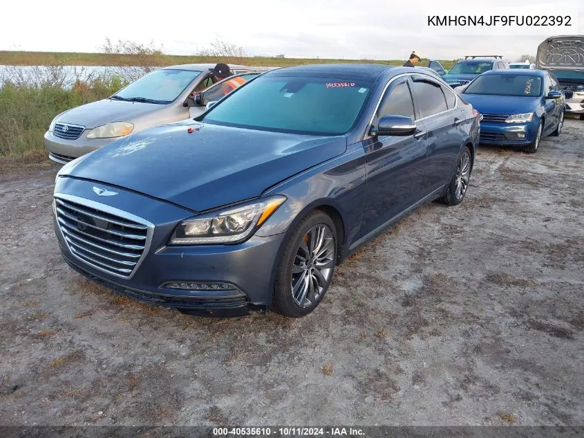 2015 Hyundai Genesis 5.0L VIN: KMHGN4JF9FU022392 Lot: 40535610