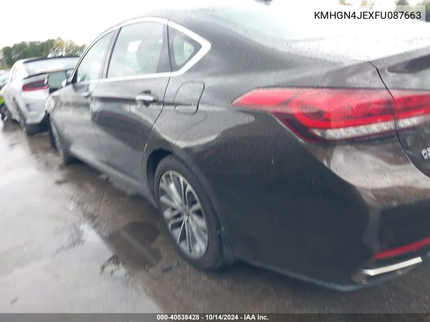 2015 Hyundai Genesis 3.8 VIN: KMHGN4JEXFU087663 Lot: 40538428