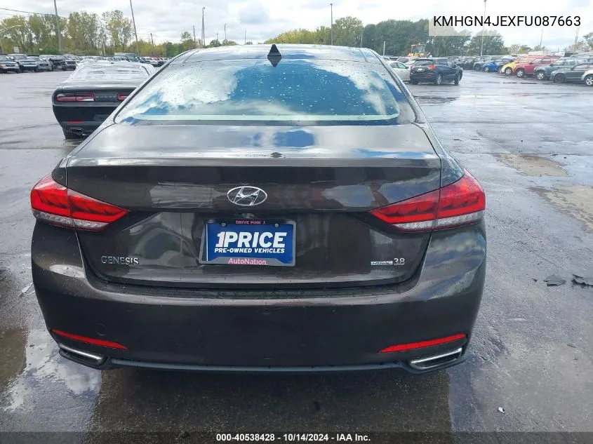 2015 Hyundai Genesis 3.8 VIN: KMHGN4JEXFU087663 Lot: 40538428