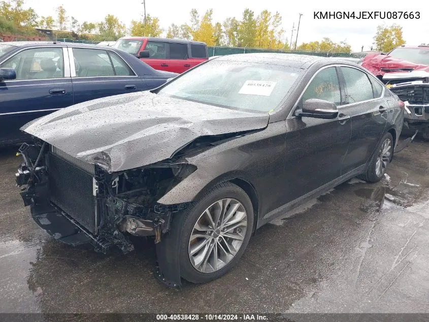 2015 Hyundai Genesis 3.8 VIN: KMHGN4JEXFU087663 Lot: 40538428