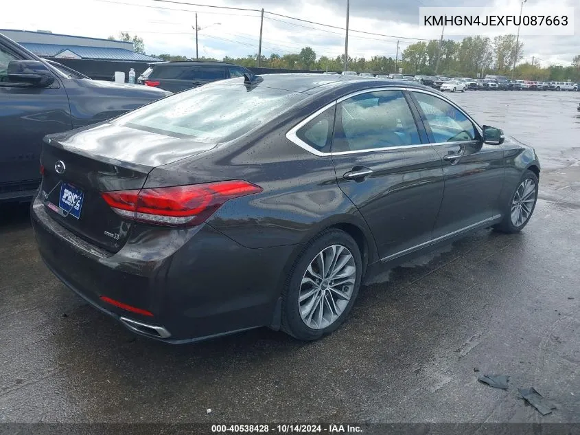 2015 Hyundai Genesis 3.8 VIN: KMHGN4JEXFU087663 Lot: 40538428