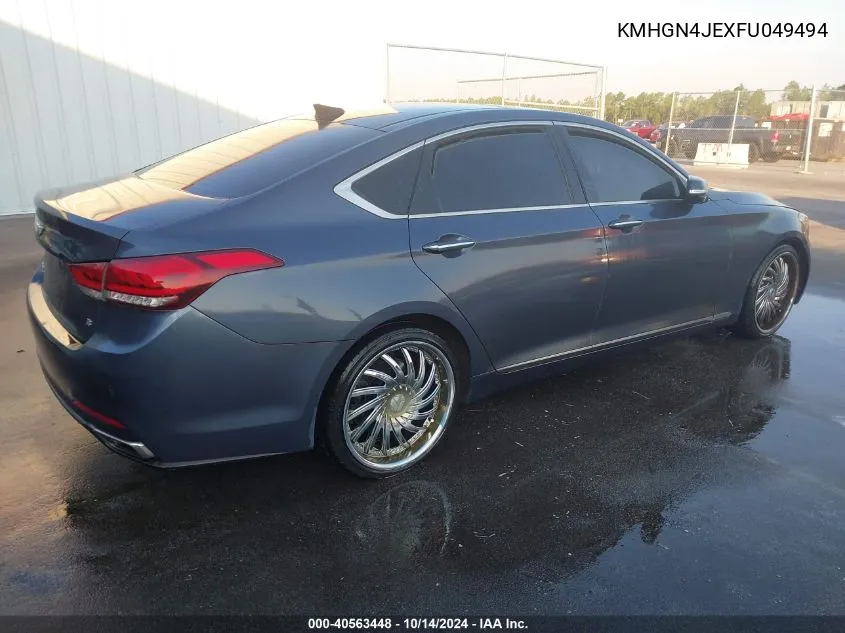 2015 Hyundai Genesis 3.8 VIN: KMHGN4JEXFU049494 Lot: 40563448