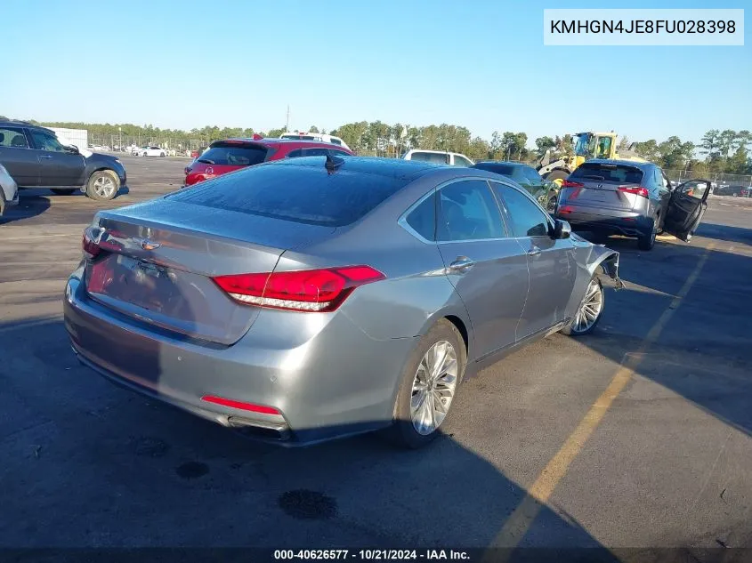 2015 Hyundai Genesis 3.8L VIN: KMHGN4JE8FU028398 Lot: 40626577