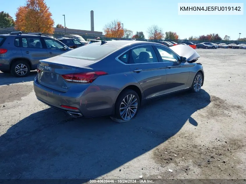 2015 Hyundai Genesis 3.8 VIN: KMHGN4JE5FU019142 Lot: 40639446