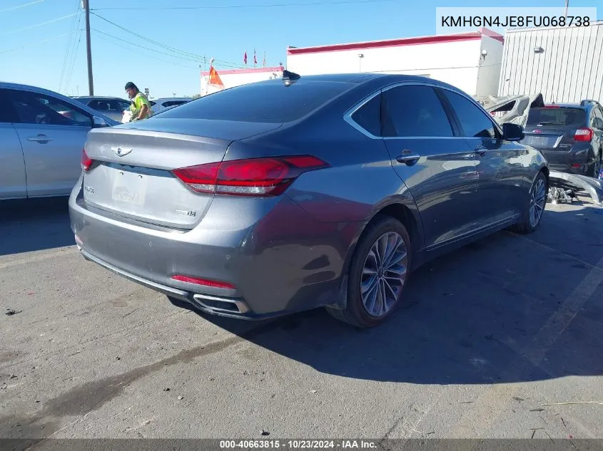 2015 Hyundai Genesis 3.8 VIN: KMHGN4JE8FU068738 Lot: 40663815