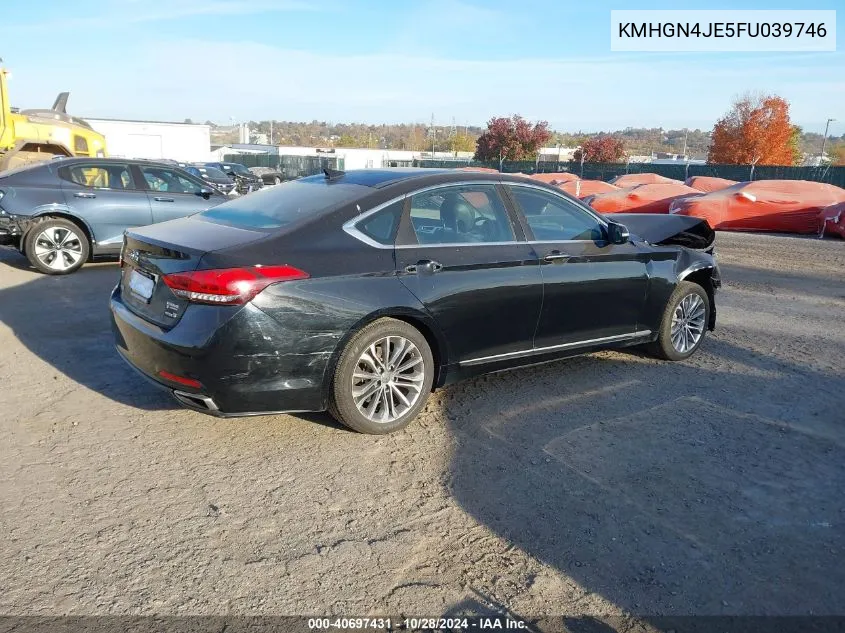 2015 Hyundai Genesis 3.8 VIN: KMHGN4JE5FU039746 Lot: 40697431