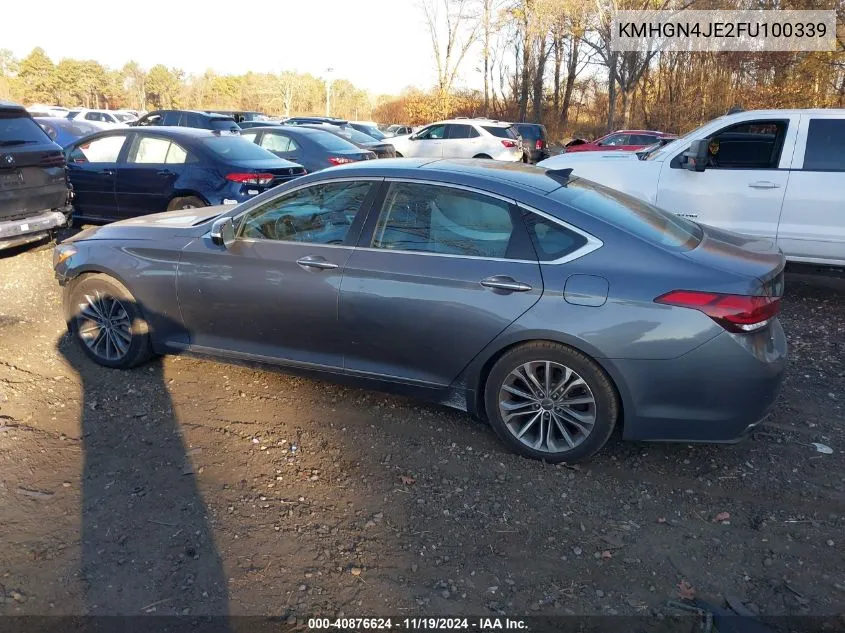 2015 Hyundai Genesis 3.8 VIN: KMHGN4JE2FU100339 Lot: 40876624