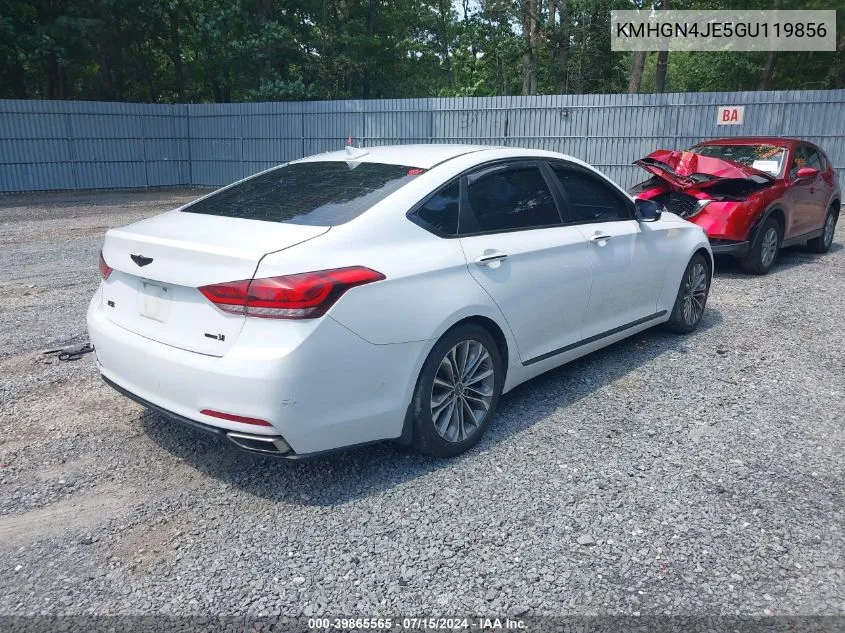 2016 Hyundai Genesis 3.8 VIN: KMHGN4JE5GU119856 Lot: 39865565