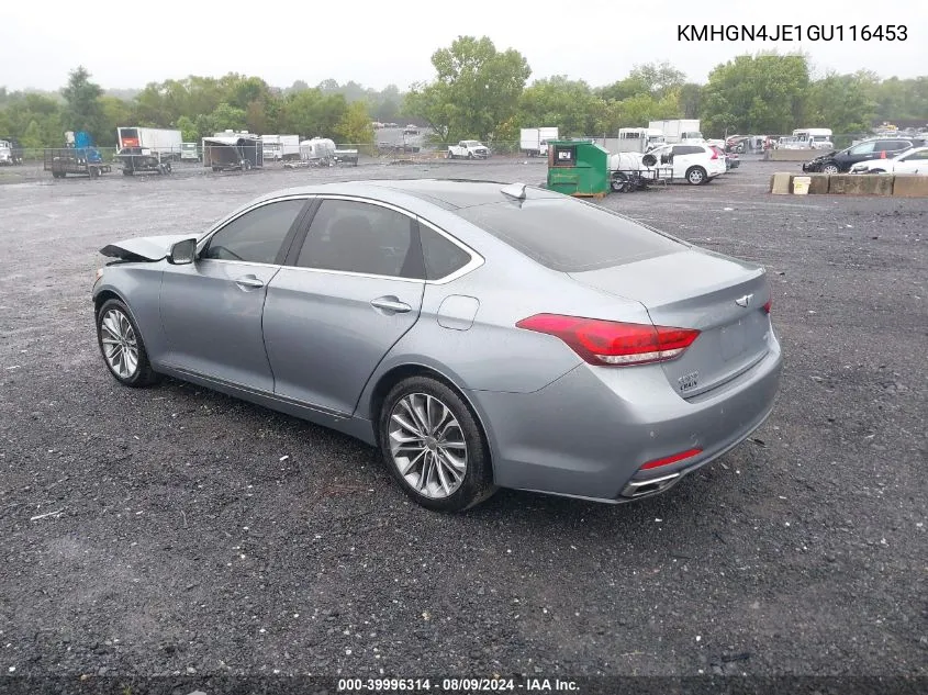 2016 Hyundai Genesis 3.8 VIN: KMHGN4JE1GU116453 Lot: 39996314