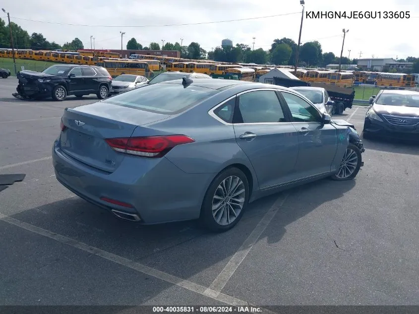 2016 Hyundai Genesis 3.8 VIN: KMHGN4JE6GU133605 Lot: 40035831