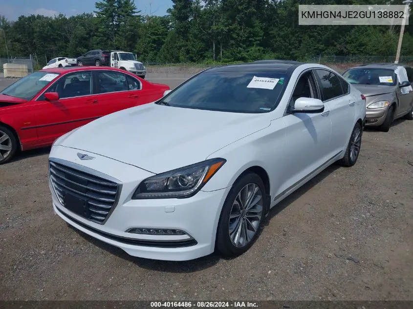 2016 Hyundai Genesis 3.8 VIN: KMHGN4JE2GU138882 Lot: 40164486