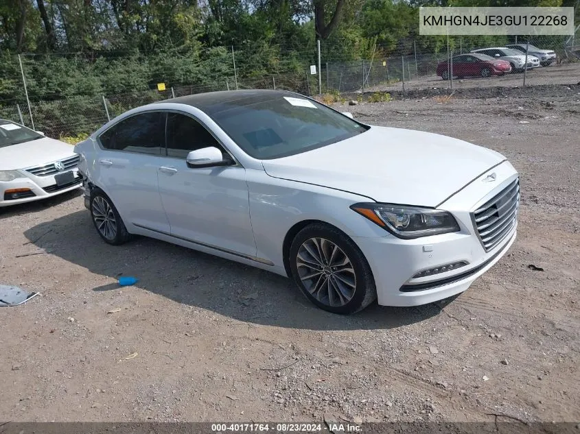 2016 Hyundai Genesis 3.8 VIN: KMHGN4JE3GU122268 Lot: 40171764