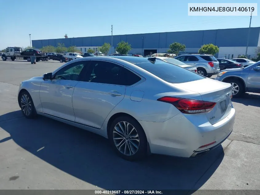 2016 Hyundai Genesis 3.8 VIN: KMHGN4JE8GU140619 Lot: 40219687