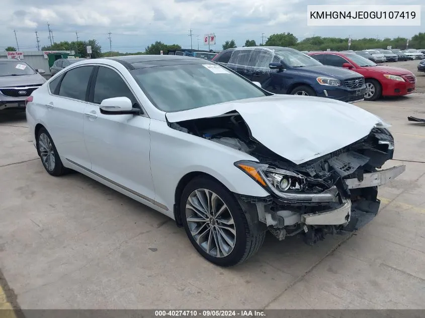 2016 Hyundai Genesis 3.8 VIN: KMHGN4JE0GU107419 Lot: 40274710