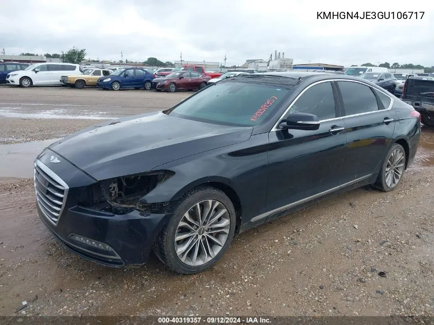 2016 Hyundai Genesis 3.8 VIN: KMHGN4JE3GU106717 Lot: 40319357