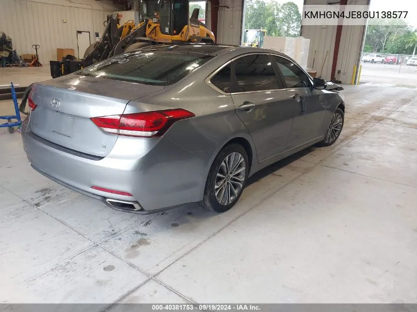 2016 Hyundai Genesis 3.8 VIN: KMHGN4JE8GU138577 Lot: 40381753