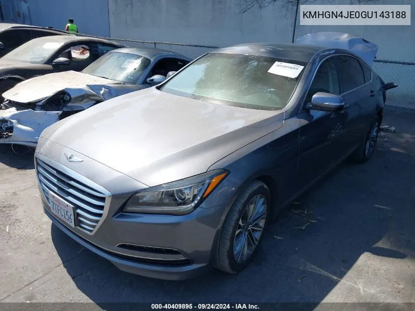 2016 Hyundai Genesis 3.8 VIN: KMHGN4JE0GU143188 Lot: 40409895