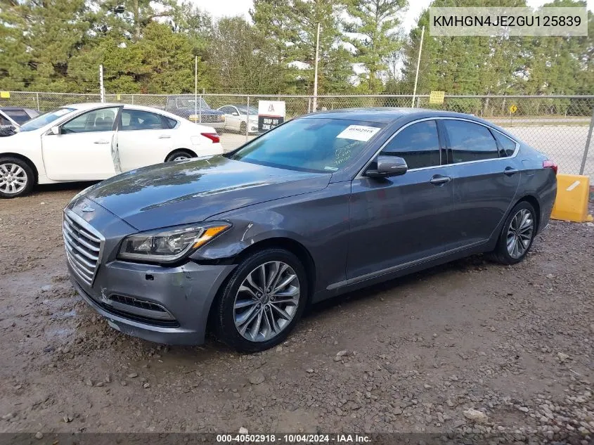 2016 Hyundai Genesis 3.8 VIN: KMHGN4JE2GU125839 Lot: 40502918