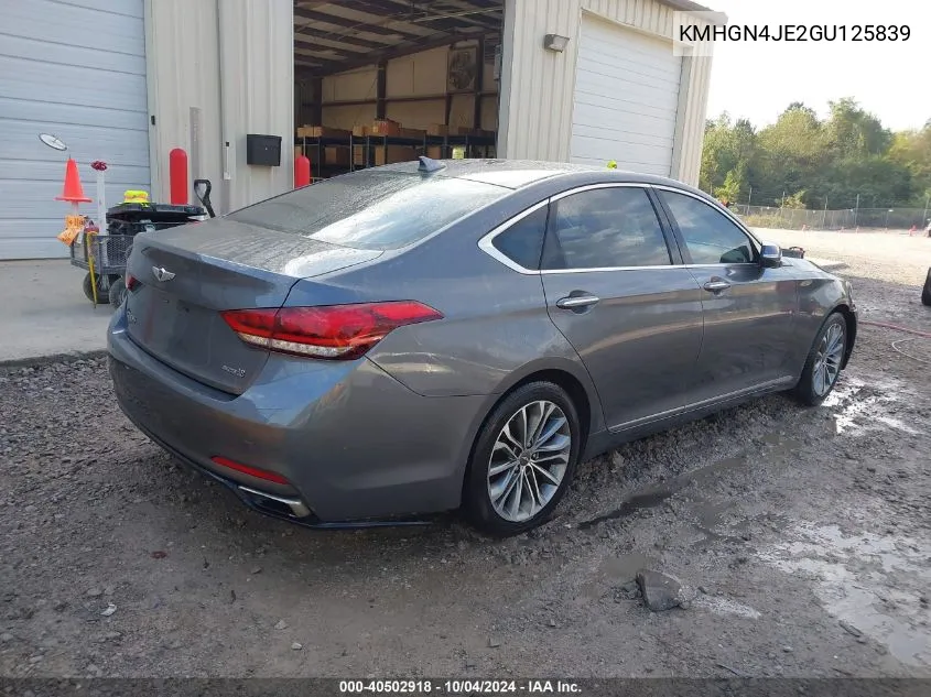 2016 Hyundai Genesis 3.8 VIN: KMHGN4JE2GU125839 Lot: 40502918