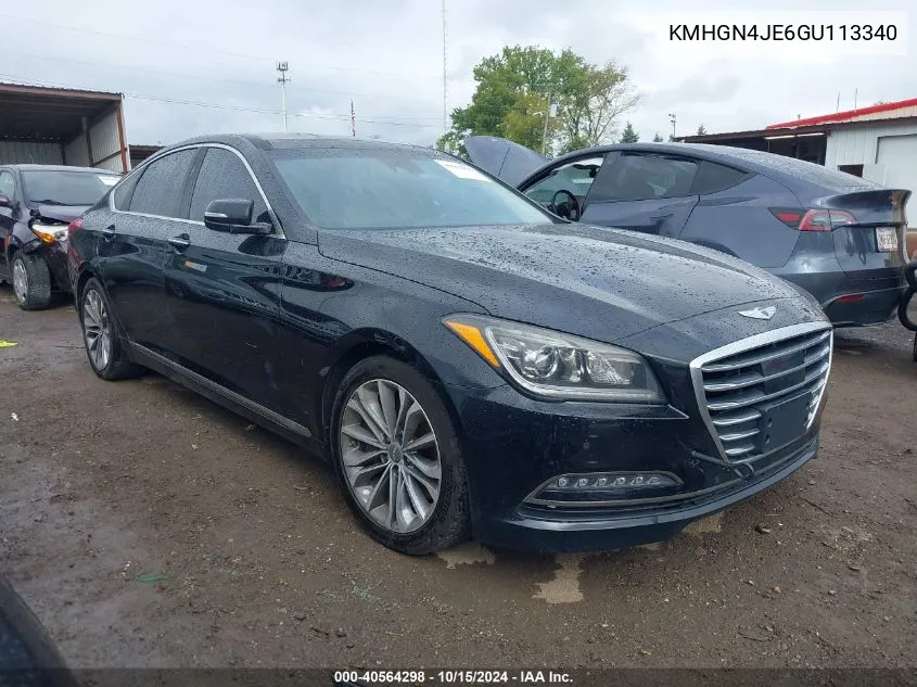 2016 Hyundai Genesis 3.8 VIN: KMHGN4JE6GU113340 Lot: 40564298