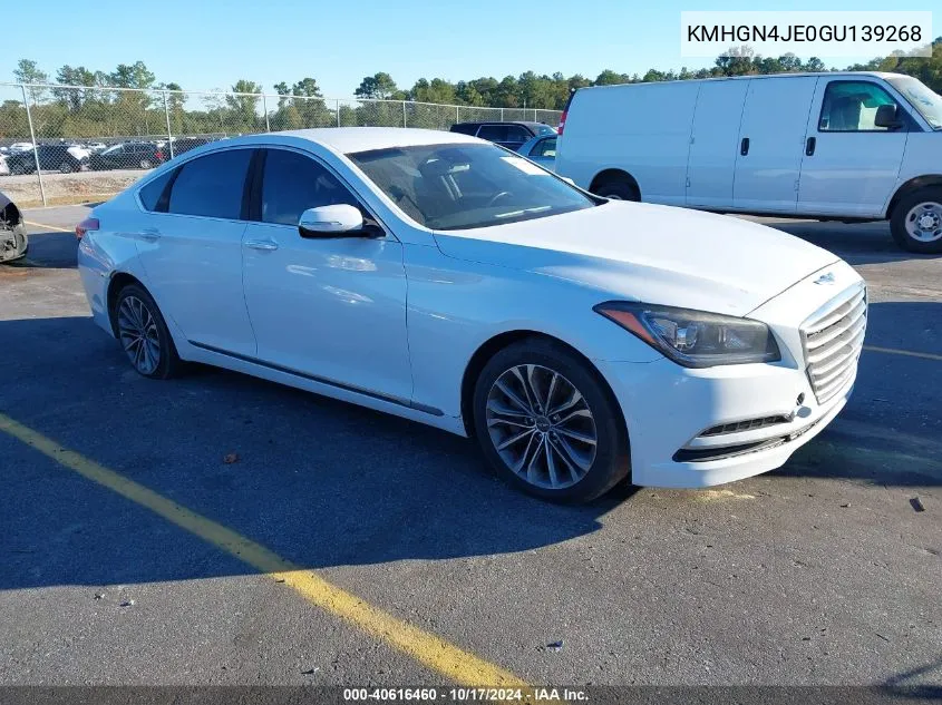 2016 Hyundai Genesis 3.8 VIN: KMHGN4JE0GU139268 Lot: 40616460