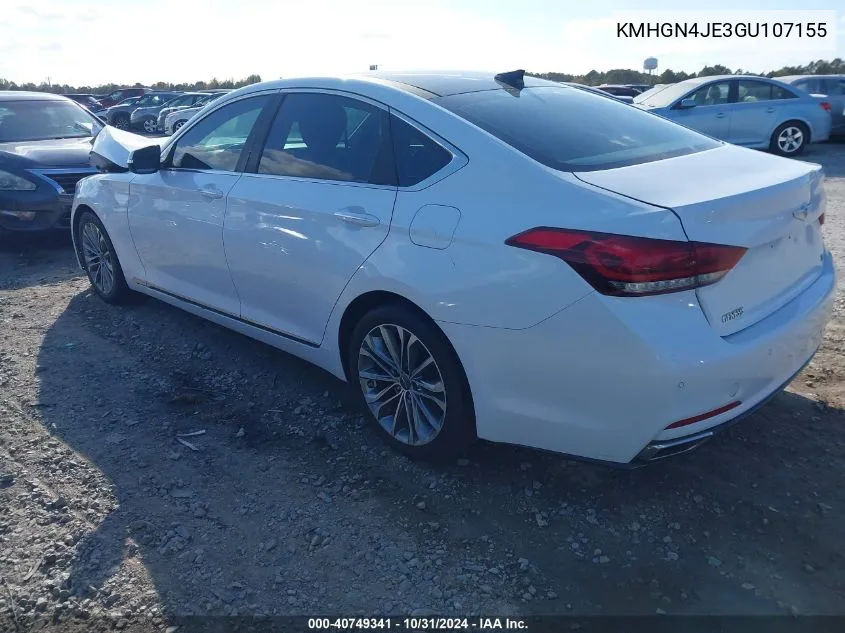 2016 Hyundai Genesis 3.8 VIN: KMHGN4JE3GU107155 Lot: 40749341