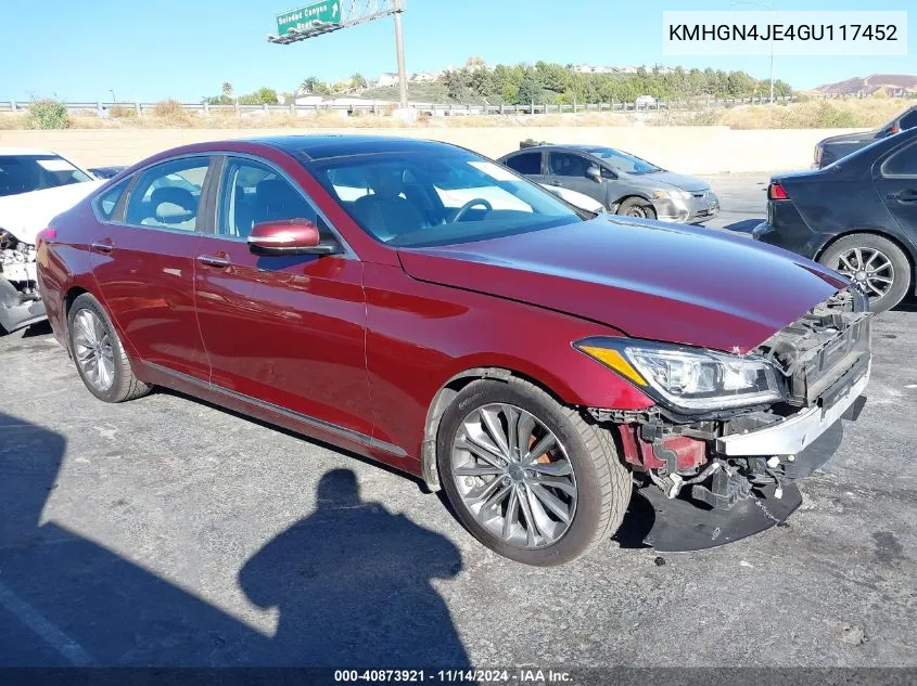 KMHGN4JE4GU117452 2016 Hyundai Genesis 3.8