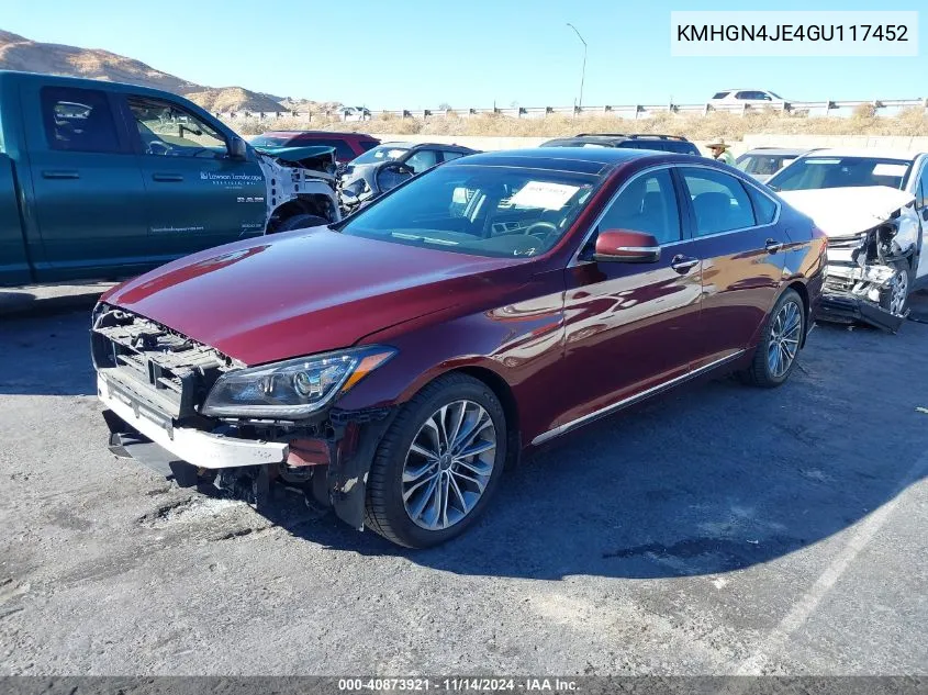 KMHGN4JE4GU117452 2016 Hyundai Genesis 3.8