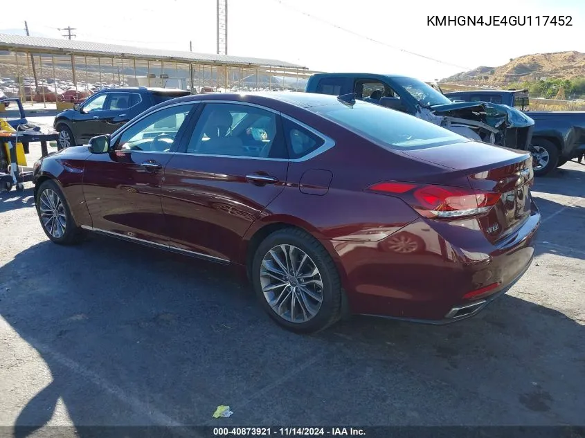 KMHGN4JE4GU117452 2016 Hyundai Genesis 3.8