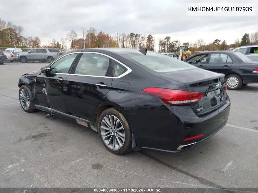 2016 Hyundai Genesis 3.8 VIN: KMHGN4JE4GU107939 Lot: 40894305