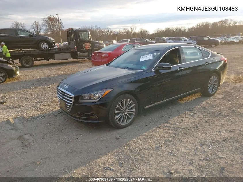 2016 Hyundai Genesis 3.8L VIN: KMHGN4JE3GU108483 Lot: 40909789